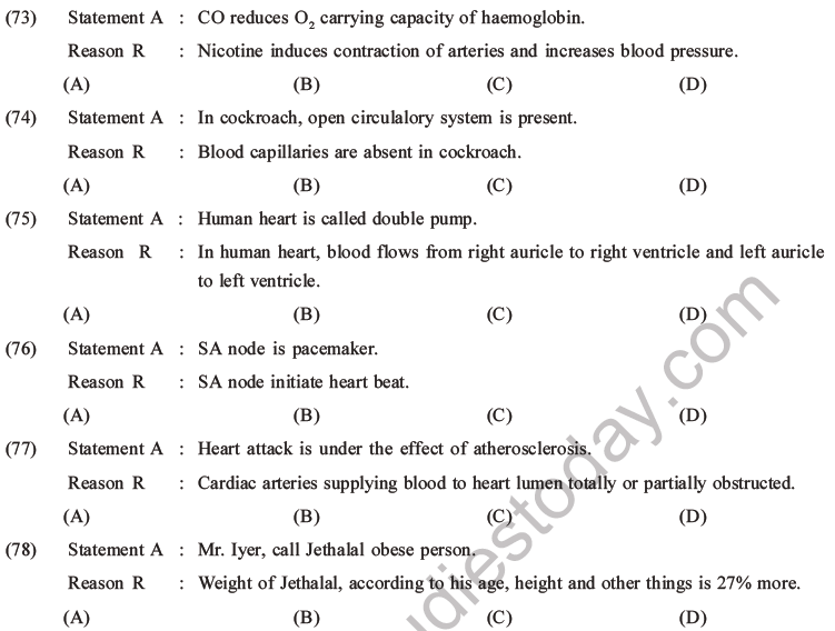 NEET Biology Body Fluids And Circulation MCQs Set B, Multiple Choice ...